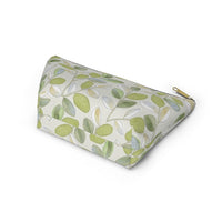 Cherry Plum Leaves Accessory Pouch w T-bottom in Green